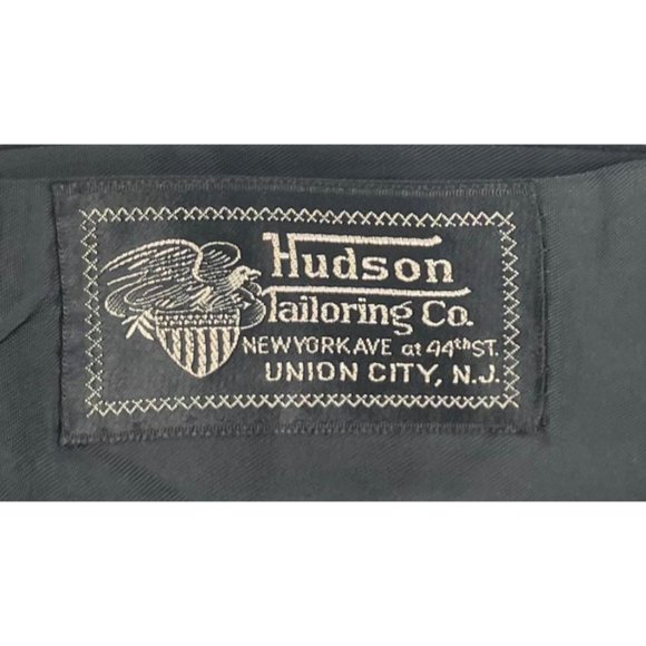 Hudson Tailoring Company Men's Size Medium Grey Double-Breasted Wool Trench Coat - Picture 6 of 7